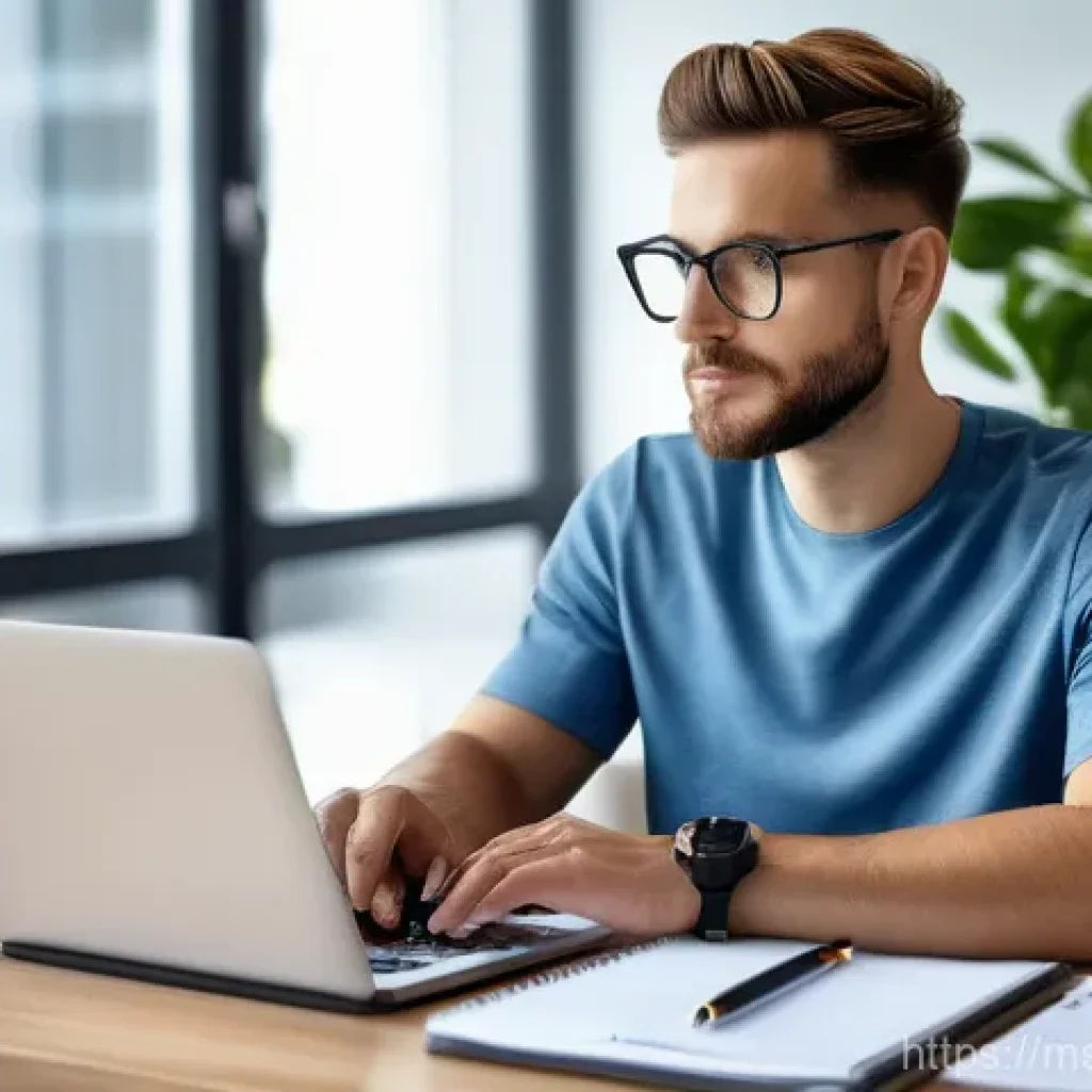 범용 역량 확장을 위한 자기 관리 기술 - **"Productivity Master in a Digital Workspace"**
A young adult, male or female, with a calm and ...