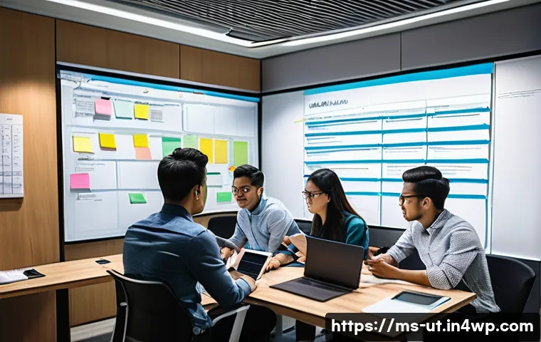 범용 역량 확장을 위한 실무 중심의 프로젝트 - A diverse Malaysian team of young professionals collaborating in a modern office setting, surrounded...