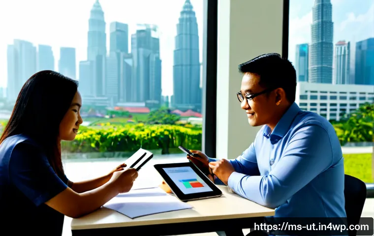 Home 17 범용 역량 확장 접근의 최근 트렌드 - Photorealistic modern Malaysian workplace, a diverse multigenerational team collaborating around a c...
